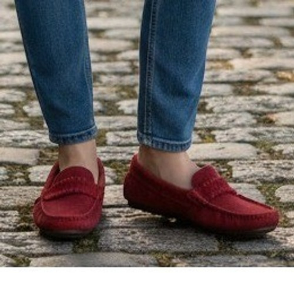 Piero Masetti Red Suede‎ Leather Moccasins Made in Spain Loafers Womens Size 37